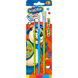 PĘDZELKI SZKOLNE BAMBINO PĘDZLE MALOWANIE NAKŁADANIE KLEJU 3 sztuki - 2 op.