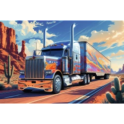 PUZZLE 160 CIĘŻARÓWKA W TRASIE TIR USA SAMOCHÓD UKŁADANKA TREFL 15413