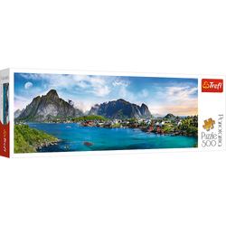 PUZZLE 500 PANORAMICZNE ARCHIPELAG LOFOTY NORWEGIA UKŁADANKA TREFL 29500