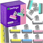 KLIPSY BIUROWE KLIPY BULDOG WIELOKOLOROWE 10 SZTUK 90 KARTEK 57 mm BERLINGO