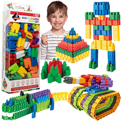 KLOCKI MAŁYCH GENIUSZY KONSTRUKCYJNE EDUKACYJNE CEGIEŁKI 150 EL. ASKATO