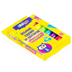 KREDKI ŻELOWE W SZTYFCIE WYKRĘCANE STRIGO 6 NEONOWYCH KOLORÓW MIĘKKIE