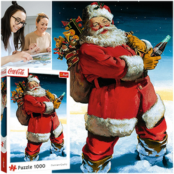 PUZZLE 1000 COCA COLA MIKOŁAJ NA ŚNIEGU ŚWIĘTA BOŻE NARODZENIE TREFL 10923