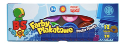 FARBY PLAKATOWE 12 KOLORÓW 20 ML BS STARS - ASTRA