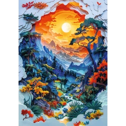 PUZZLE 1000 ELEMENTÓW DOLINA Z EFEKTEM 3D UKŁADANKA 40-LECIE TREFL 40045