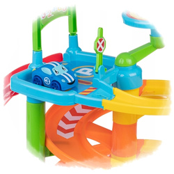 ZAKRĘCONA JEŻDŻALNIA Z AUTKIEM MIĘKKI SAMOCHODZIK DUMEL FLOTA MIEJSKA TINY