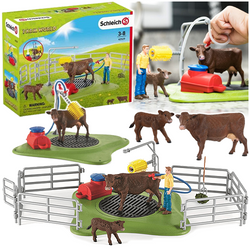SCHLEICH FARM WORLD MYJNIA DLA BYDŁA STACJA DO MYCIA KRÓW FIGURKI 42529