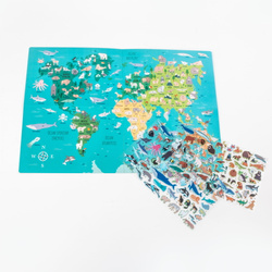 WYKLEJANKA ZWIERZĘTA ŚWIATA GDZIE ŻYJĄ? KREATYWNE NAKLEJKI + GRA KIDEA