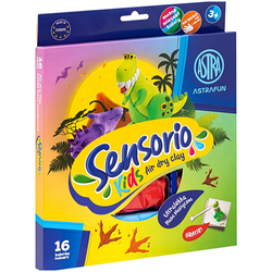 MASA PLASTYCZNA SENSORIO ASTRA SENSORYCZNA KREATYWNA 16 KOLORÓW DINOZAURY