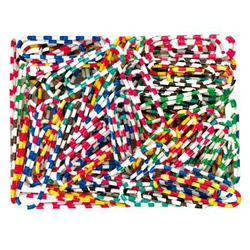 SPINACZE BIUROWE OKRĄGŁE KOLOROWE W POJEMNIKU 28mm 100 szt. TETIS ZEBRA