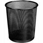 KOSZ NA ŚMIECI TRES METALOWY BIUROWY SIATKA DUŻY CZARNY 19 L
