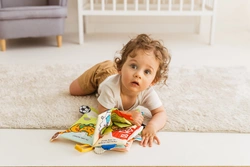 KSIĄŻECZKA SENSORYCZNA MATERIAŁOWA EDUKACYJNA ZAWIESZKA ZABAWA NA FARMIE