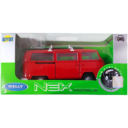 VOLKSWAGEN BUS T2 1972 CZERWONY METALOWY SAMOCHÓD KOLEKCJONERSKI WELLY