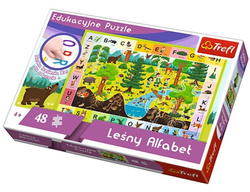 PUZZLE EDUKACYJNE LEŚNY ALFABET LITERY 48 EL TREFL