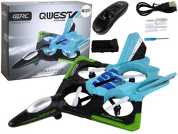 SAMOLOT ZDALNIE STEROWANY MYŚLIWIEC NIEBIESKI PILOT R/C PIANKOWY ŚWIATŁA