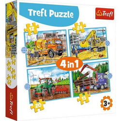 PUZZLE 4W1 DUŻE MASZYNY BUDOWLANE 34353 - TREFL