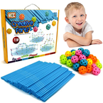 SŁOMKI KONSTRUKCYJNE GIGANT 118 ELEMENTÓW KLOCKI SZTYWNE PRO KIDS