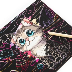 WYDRAPYWANKA I KOLOROWANKA Z RYSIKIEM 6 ARKUSZY UROCZE KOTKI KOTY KIDEA