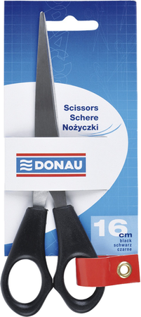 NOŻYCZKI BIUROWE KLASYCZNE UNIWERSALNE NIERDZEWNE 16 cm DONAU