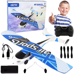 SAMOLOT ZDALNIE STEROWANY NA PILOTA R/C ŚWIATŁA DUŻY PIANKOWY NIEBIESKI