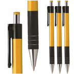 DŁUGOPIS AUTOMATYCZNY 0.7mm WKŁAD NIEBIESKI OBUDOWA ŻÓŁTA TETIS - 3 szt.