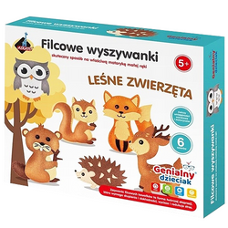 ZESTAW DO SZYCIA KREATYWNY FILCOWE WYSZYWANKI LEŚNE ZWIERZĘTA DIY ASKATO