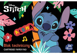 BLOK TECHNICZNY RYSUNKOWY A4 BIAŁY SZKOLNY STITCH ST. MAJEWSKI 2w1