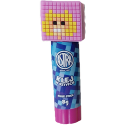 KLEJ W SZTYFCIE ASTRA SZKOLNY 8G WYDAJNY MOCNY Z FIGURKĄ PIXEL ONE - 3 szt.