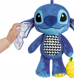 STITCH PLUSZAK MASKOTKA ZABAWKA SENSORYCZNA PRZYTULANKA SZELEŚCI DZWONECZEK