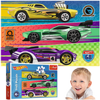 HOT WHEELS PUZZLE 60 ELEMENTÓW WYŚCIG SAMOCHODY AUTA POJAZDY TREFL 17389