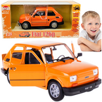 AUTO SAMOCHÓD FIAT 126P MALUCH METALOWY KOLEKCJONERSKI WELLY 1:21 POMARAŃCZ