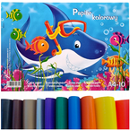 ZESZYT PAPIERÓW KOLOROWYCH Z POŁYSKIEM KRESKA FORMAT A4 10  kartek