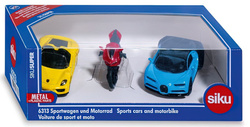 SAMOCHODY AUTA SPORTOWE PORSCHE BUGATTI MOTOCYKL DUCATI ZESTAW SIKU 6313