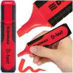 ZAKREŚLACZ MARKER FLUORESCENCYJNY ŚCIĘTY DONAU D-TEXT FLUO CZERWONY