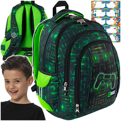 PLECAK SZKOLNY MŁODZIEŻOWY ST.RIGHT MAJEWSKI BP-04 NEON PAD + NAKLEJKI