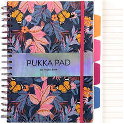 KOŁOZESZYT KOŁONOTATNIK PUKKA PAD LINIA B5/100 KARTEK PRZEKŁADKI MOTYLE