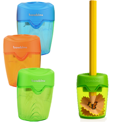 TEMPERÓWKA Z POJEMNIKIEM PODWÓJNA BAMBINO STRUGACZKA SZKOLNA - 3 szt.