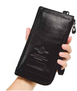   Długi męski portfel ze skóry naturalnej w stylu vintage CONTACT'S  