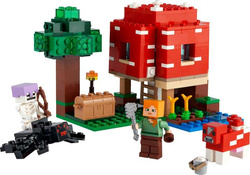 LEGO MINECRAFT DOM W GRZYBIE ALEX PAJĄK SZKIELET KROWA KLOCKI 21179