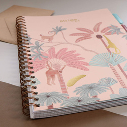 KOŁOZESZYT A4 ZESZYT NA SPIRALI W KRATKĘ 100K 80g STRIGO PADS AFRYKA BEŻOWY