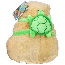 KAPIBARA PLUSZAK MASKOTKA PRZYTULANKA Z PLECAKIEM ŻÓŁWIEM 22 cm BEŻOWA