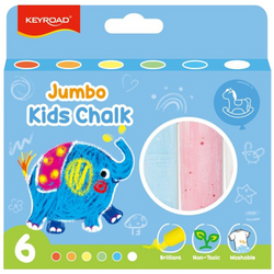 KREDA CHODNIKOWA TABLICOWA JUMBO GRUBA 6 KOLORÓW śr. 24 mm KEYROAD