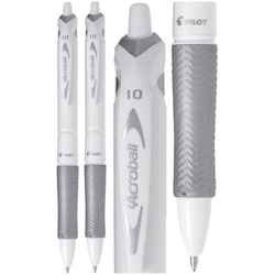 DŁUGOPIS OLEJOWY ACROBALL M WHITE CZARNY WKŁAD 1,0mm PILOT - 2 sztuki