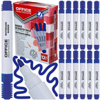 MARKER SUCHOŚCIERALNY OFFICE PRODUCTS NIEBIESKI DO TABLIC OKRĄGŁY - 12 szt.