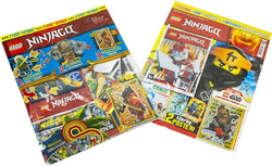 LEGO NINJAGO GAZETKI 2 MAGAZYNY + 2 FIGURKI DO ZBUDOWANIA KLOCKI KARTY