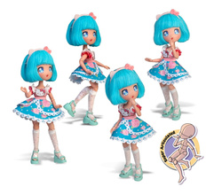 LALKA PRETTY PINK HELLO KITTY MANGA MODA JAPOŃSKA PRZEGUBOWA TURKUSOWA