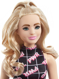 BARBIE FASHIONISTAS LALKA MODOWA POWER GIRL KRĄGŁE KSZTAŁTY BLOND MATTEL