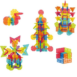 KLOCKI KONSTRUKCYJNE MAŁYCH GENIUSZY EDUKACYJNE GEOMETRYCZNE 224 EL. ASKATO