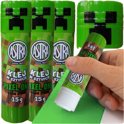 KLEJ W SZTYFCIE ASTRA SZKOLNY 15G WYDAJNY MOCNY MINECRAF PIXEL ONE - 3 szt.