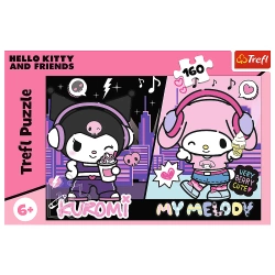 PUZZLE KUROMI RZĄDZI 160 ELEMENTÓW HELLO KITTY UKŁADANKA TREFL 15430